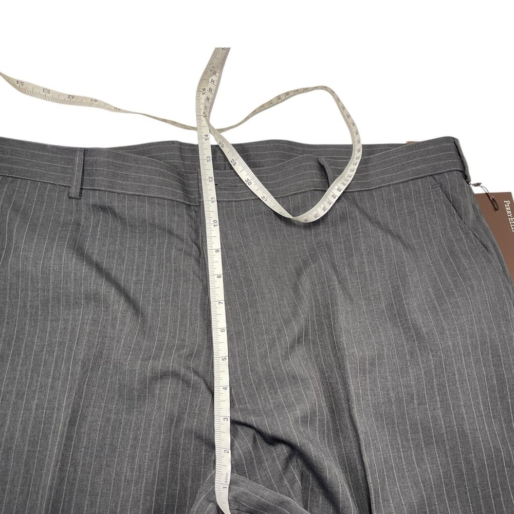 NEW Perry Ellis 40x32 Charcoal Pinstripe Dress Pants Flat Front Corporatecore - Picture 4 of 11